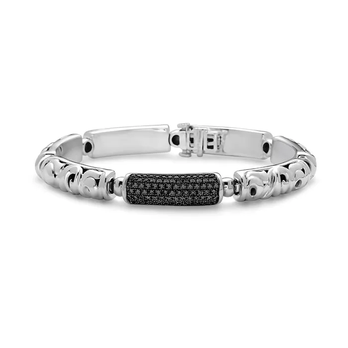 Charles Krypell Ivy Collection Ball Bearing Link Bracelet with Black Sapphires Estate Retail When New 1895 Charles Krypell Bracelets