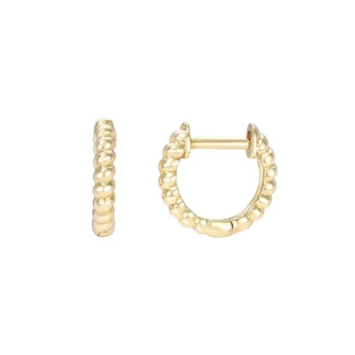 Croghans Earrings 14K Yellow Gold Petite Twist Huggie Earrings