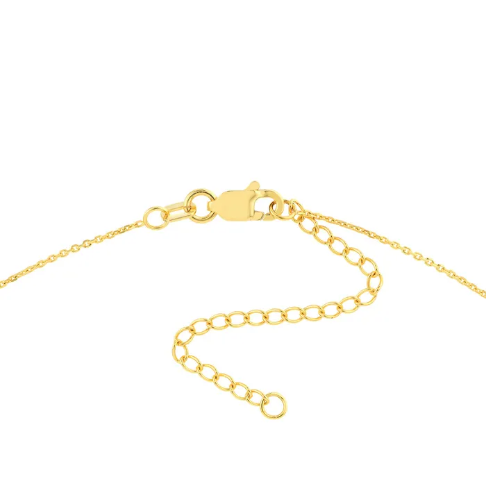 Croghans Necklaces 14K Yellow Gold Beaded Mini Cross Pendant Necklace