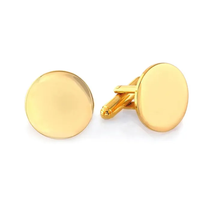 Croghans PreStyled Sets Gold Plated Polished Round Cufflinks