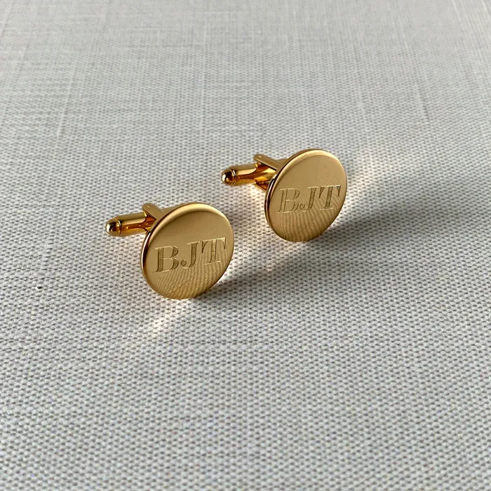 Croghans PreStyled Sets Gold Plated Polished Round Cufflinks Croghans PreStyled Sets Gold Plated Polished Round Cufflinks