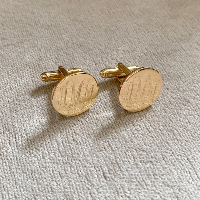 Croghans PreStyled Sets Gold Plated Polished Round Cufflinks Croghans PreStyled Sets Gold Plated Polished Round Cufflinks