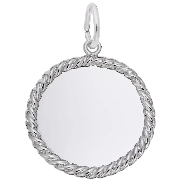 Croghans Sterling Silver Extra Small Rope Disc Charm Rings