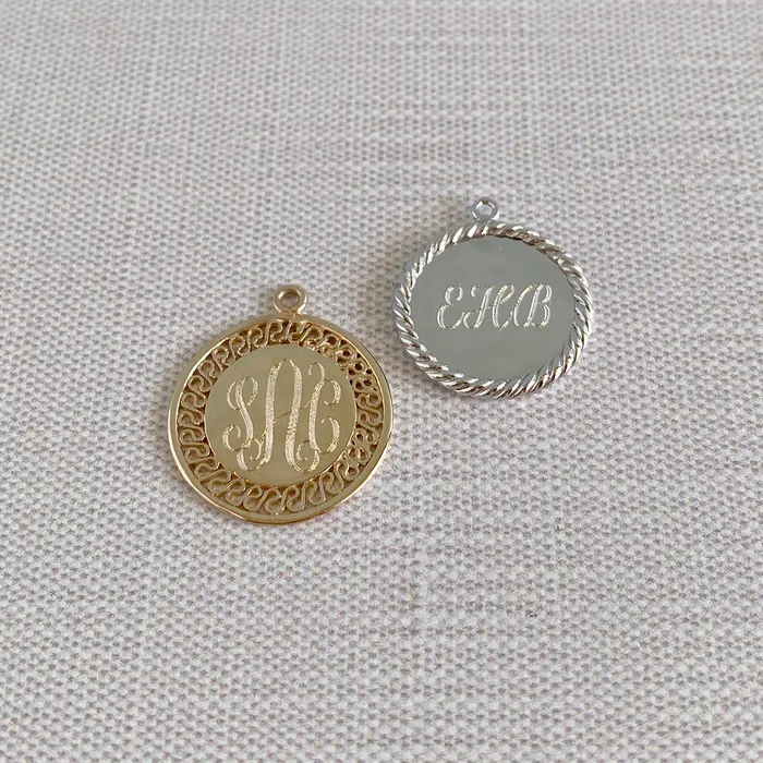 Croghans Sterling Silver Extra Small Rope Disc Charm Rings