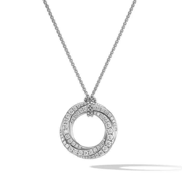 David Yurman 21mm Crossover Diamond Necklace David Yurman Necklaces