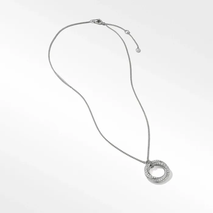 David Yurman 21mm Crossover Diamond Necklace David Yurman Necklaces