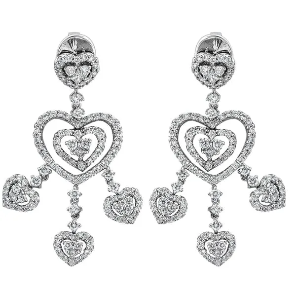 Diamond Source NYC Earrings Stunning 18K white gold diamond long earrings EAR4562701 Diamond Source NYC Earrings Stunning 18K white gold diamond long earrings EAR4562701