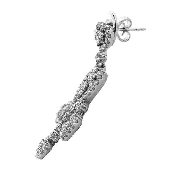 Diamond Source NYC Earrings Stunning 18K white gold diamond long earrings EAR4562701