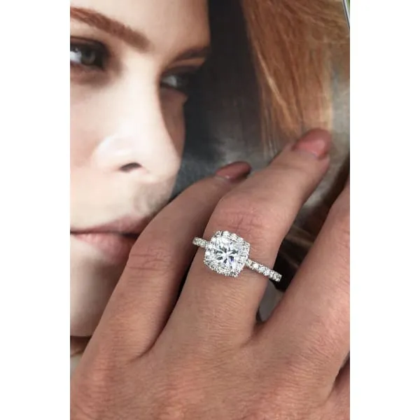 Diamond Source NYC Precious 14k White Gold Engagement Ring with 171ct Rings