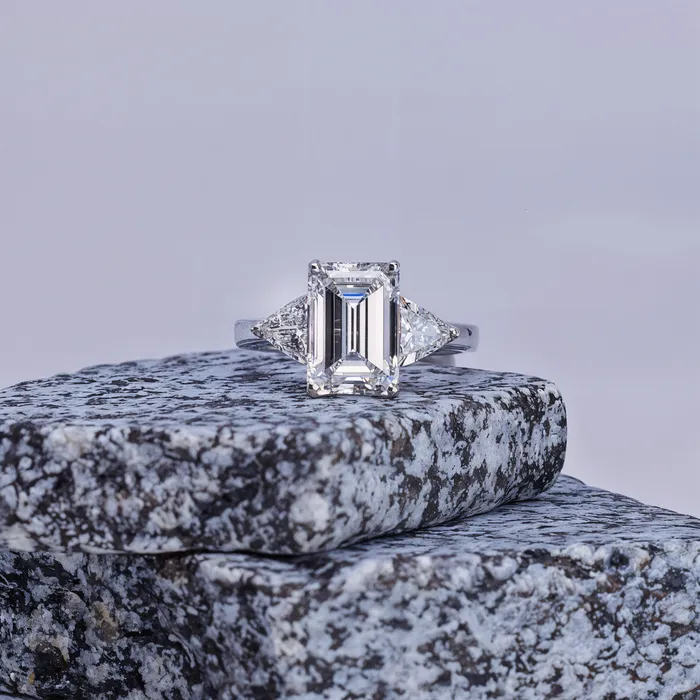 Diamond Source NYC Rings Lab Grown Emerald Cut 3 Stone Diamond Ring Set in 14K White Gold 555ct tw Diamond Source NYC Rings Lab Grown Emerald Cut 3 Stone Diamond Ring Set in 14K White Gold 555ct tw
