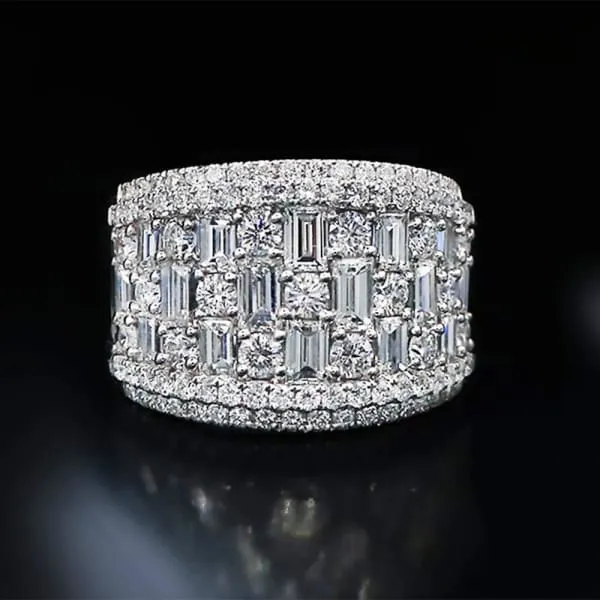 Diamond Source NYC Rings Round Brilliant Baguette Diamond Fashion Ring Set in 18K White Gold 325ct tw Diamond Source NYC Rings Round Brilliant Baguette Diamond Fashion Ring Set in 18K White Gold 325ct tw