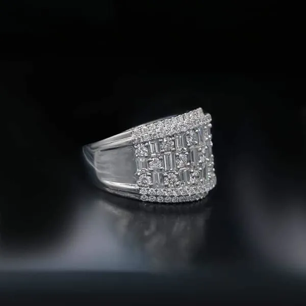 Diamond Source NYC Rings Round Brilliant Baguette Diamond Fashion Ring Set in 18K White Gold 325ct tw Diamond Source NYC Rings Round Brilliant Baguette Diamond Fashion Ring Set in 18K White Gold 325ct tw