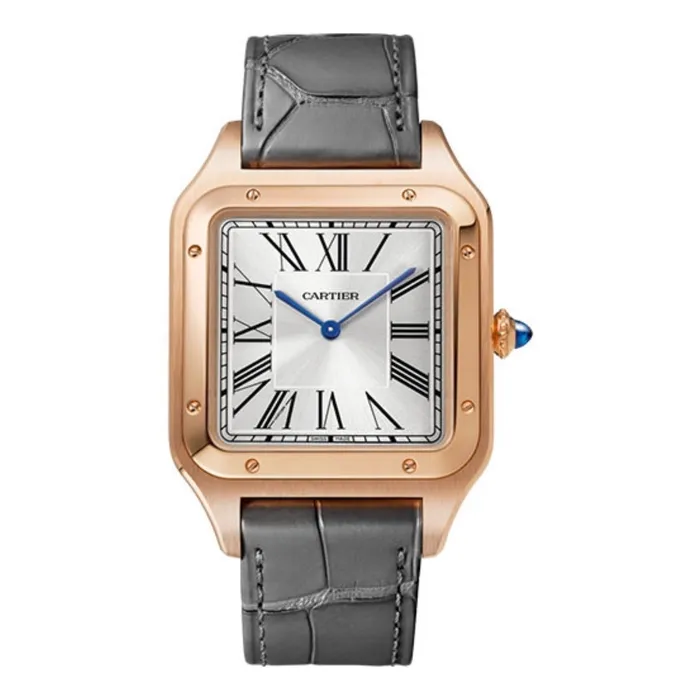 Earrings Cartier Cartier Santos Dumont 446mm Watch Ref WGSA0032 Silver Roman Dial in 18K Rose Gold Case Grey Alligator Strap Earrings Cartier Cartier Santos Dumont 446mm Watch Ref WGSA0032 Silver Roman Dial in 18K Rose Gold Case Grey Alligator Strap