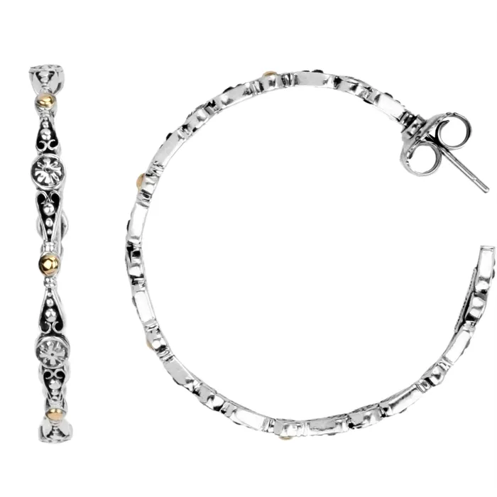 Earrings Konstantino Silver and 18K Gold Classics Dot Medium Hoop Earrings Konstantino Earrings Konstantino Silver and 18K Gold Classics Dot Medium Hoop Earrings Konstantino