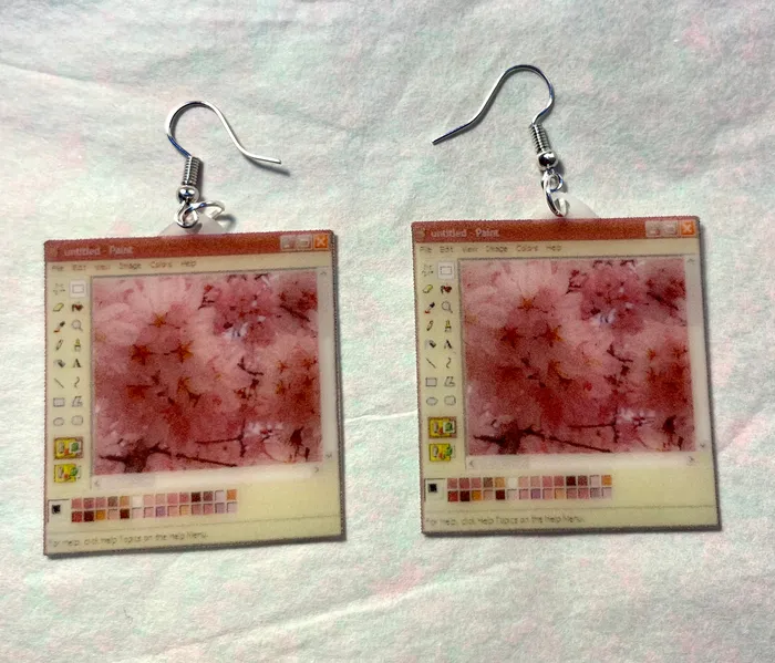 Earrings Microsoft Paint Aesthetic Vaporwave Handmade Earrings Sam Makes Things