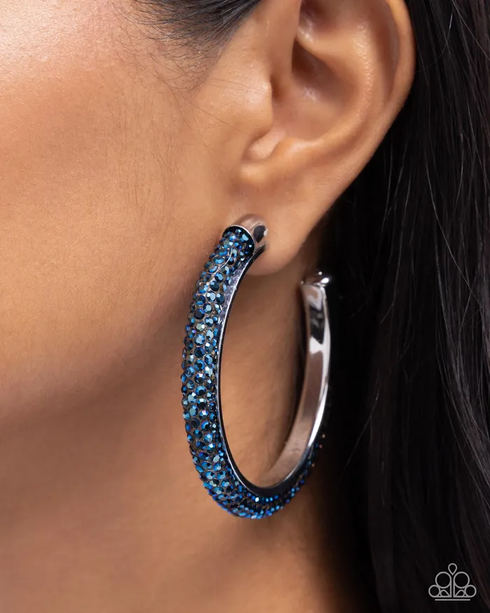 Earrings Paparazzi Accessories Paparazzi Earring Chiseled Crescendo Blue