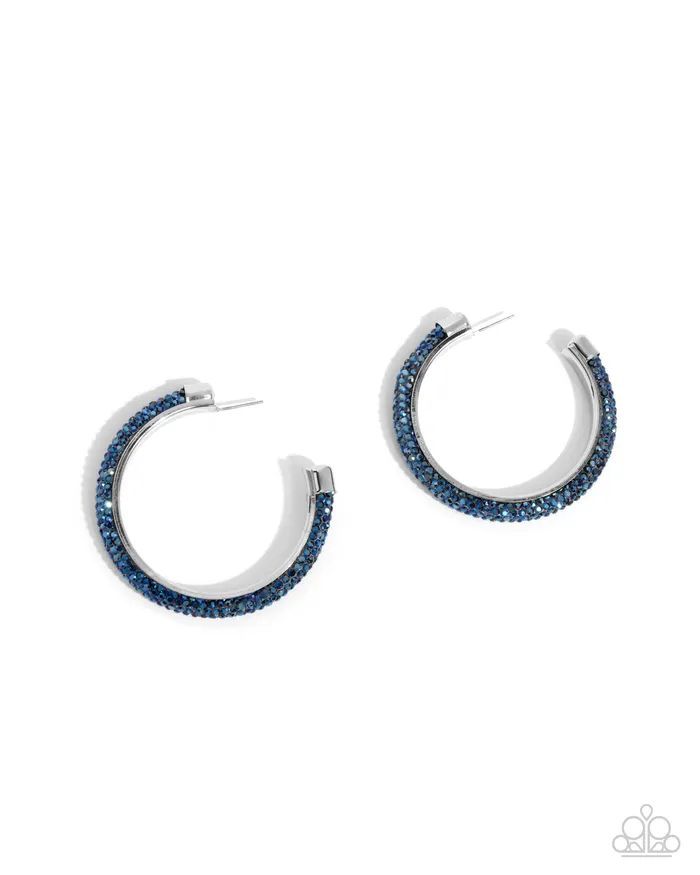 Earrings Paparazzi Accessories Paparazzi Earring Chiseled Crescendo Blue
