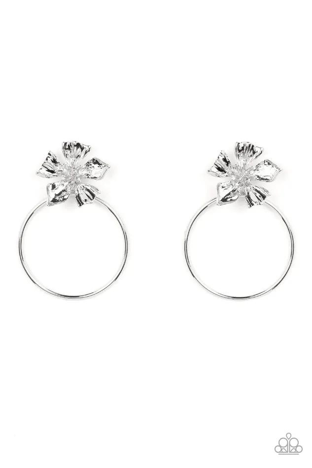 Earrings Paparazzi Earring Buttercup Bliss Silver Paparazzi Jewelry