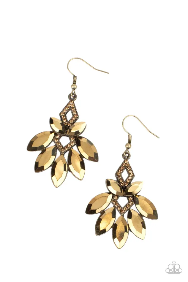 Earrings Paparazzi Earring Galaxy Grandeur Brass Paparazzi Jewelry