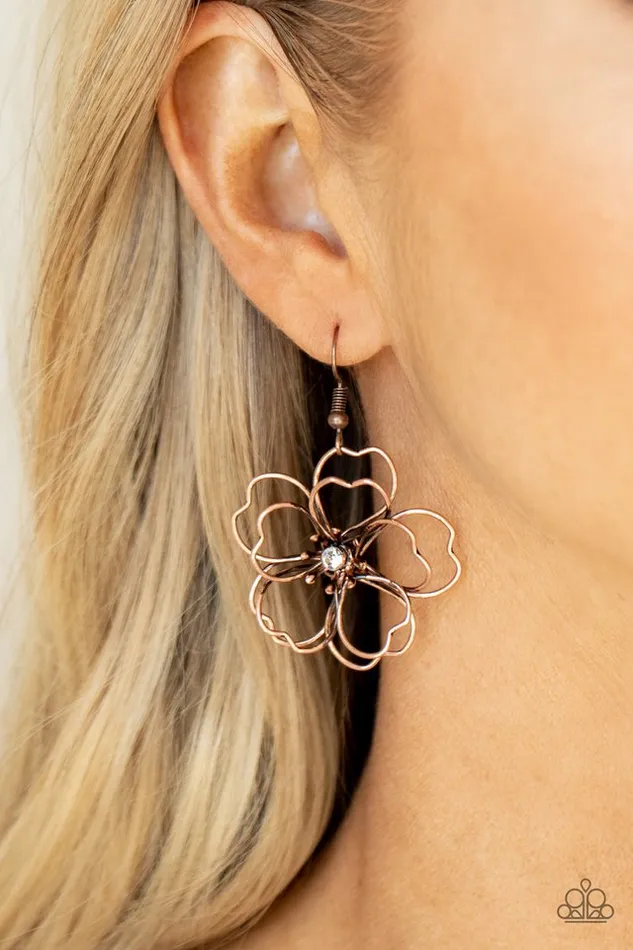 Earrings Paparazzi Earring Petal Power Copper Paparazzi Jewelry
