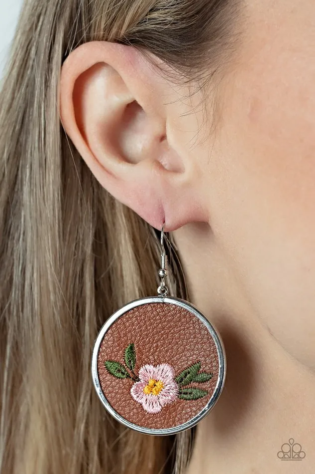Earrings Paparazzi Earring Prairie Patchwork Pink Paparazzi Jewelry