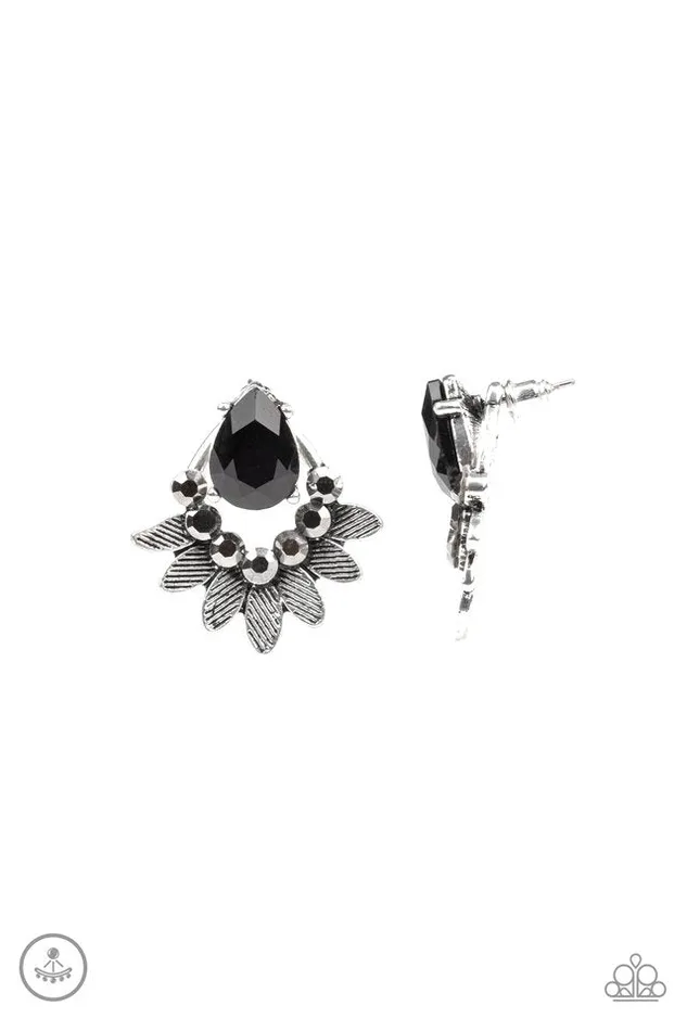 Earrings Paparazzi Jewelry Paparazzi Earring Crystal Canopy Black