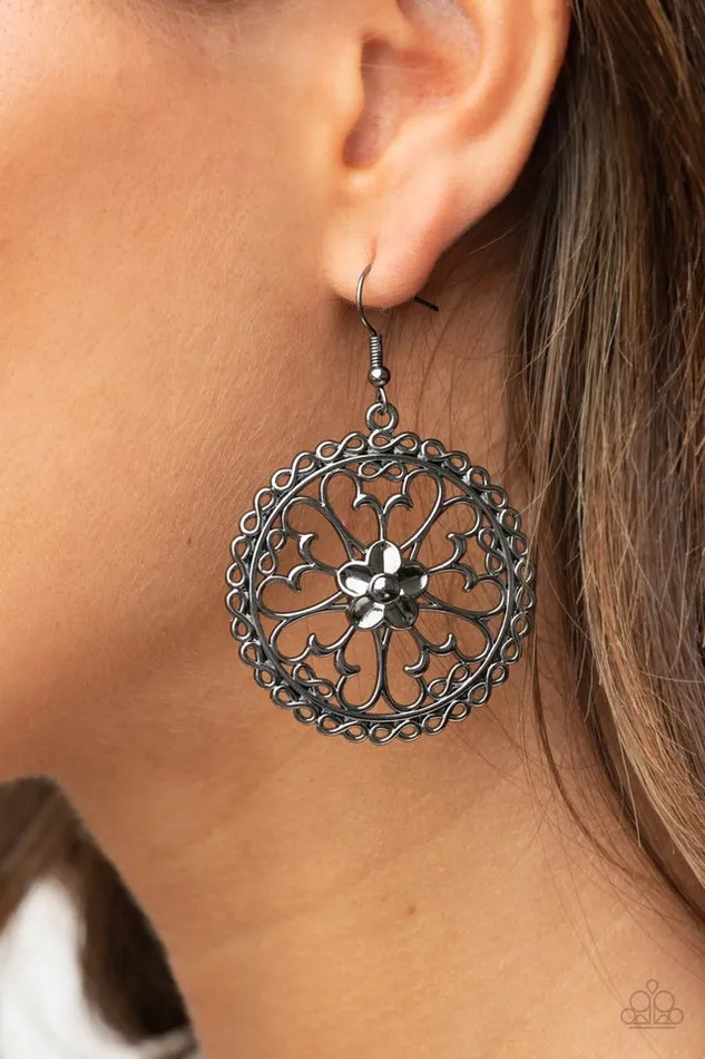 Earrings Paparazzi Jewelry Paparazzi Earring Floral Fortunes Black