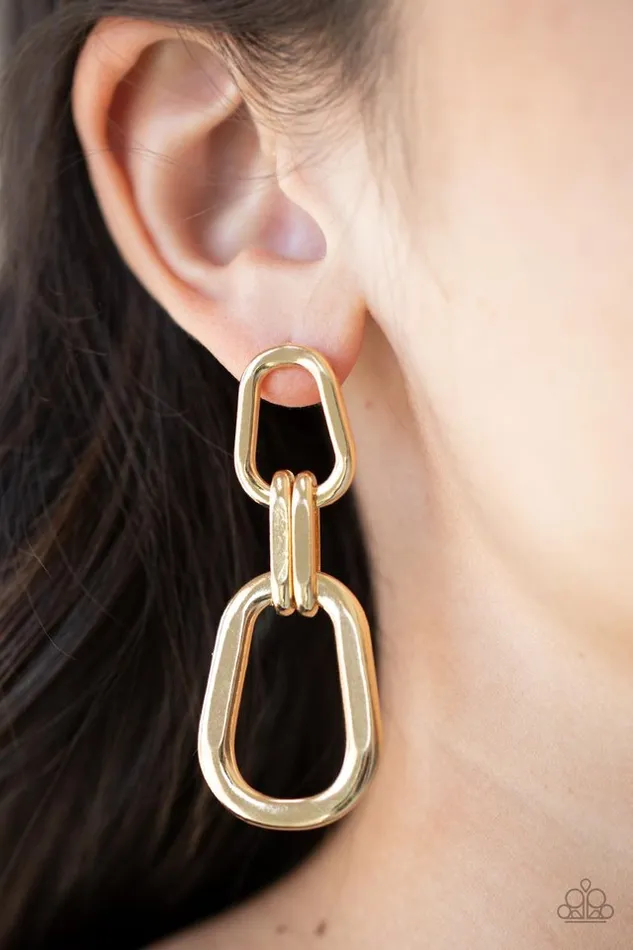 Earrings Paparazzi Jewelry Paparazzi Earring Harmonic Hardware Gold