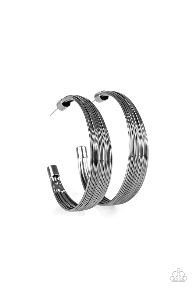 Earrings Paparazzi Jewelry Paparazzi Earring Live Wire Black