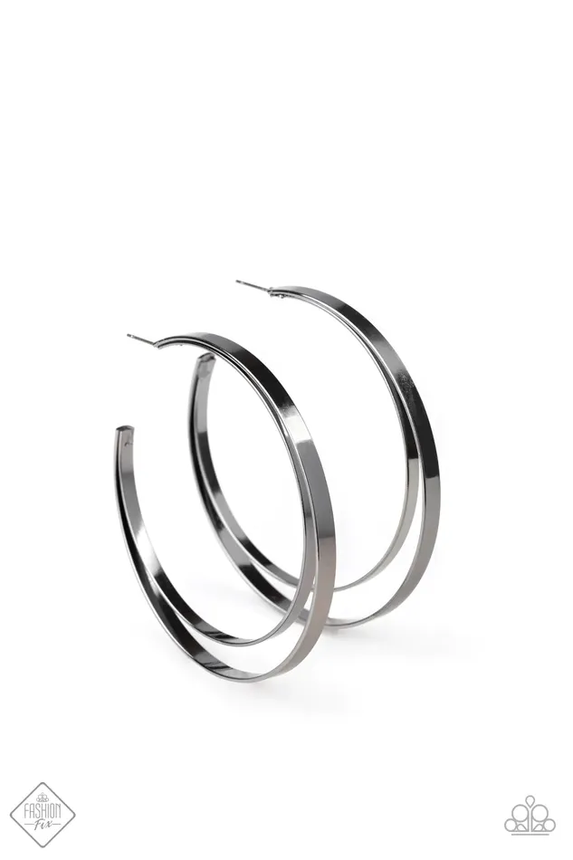 Earrings Paparazzi Jewelry Paparazzi Earring Moon Child Metro Black