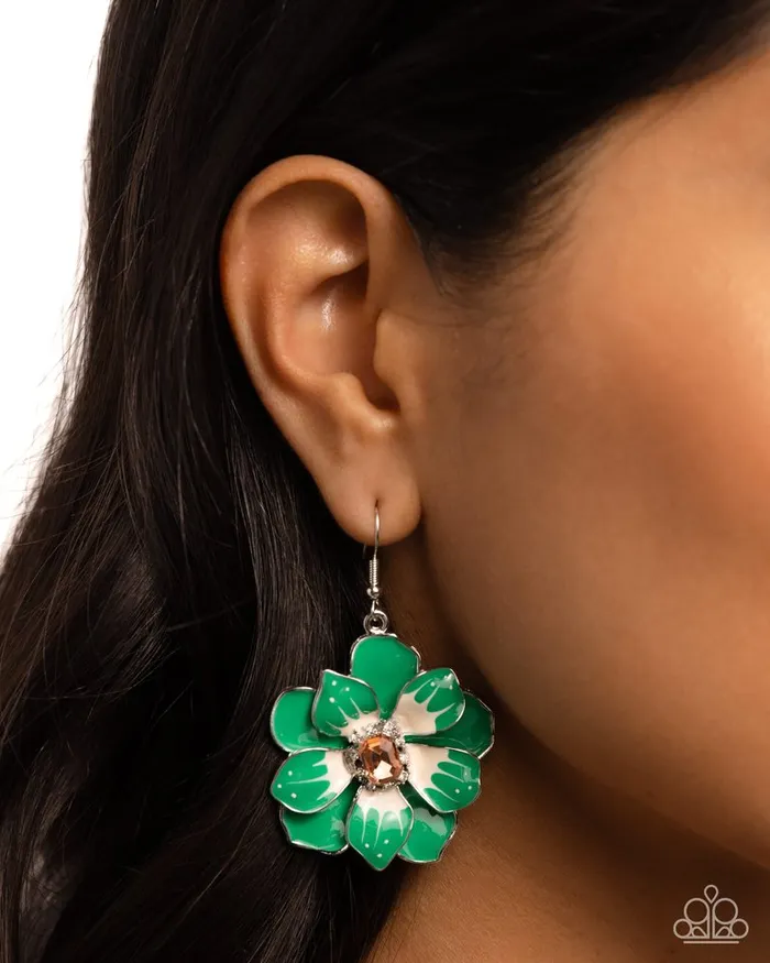 Earrings Paparazzi Jewelry Paparazzi Earring Tropical Treasure Green