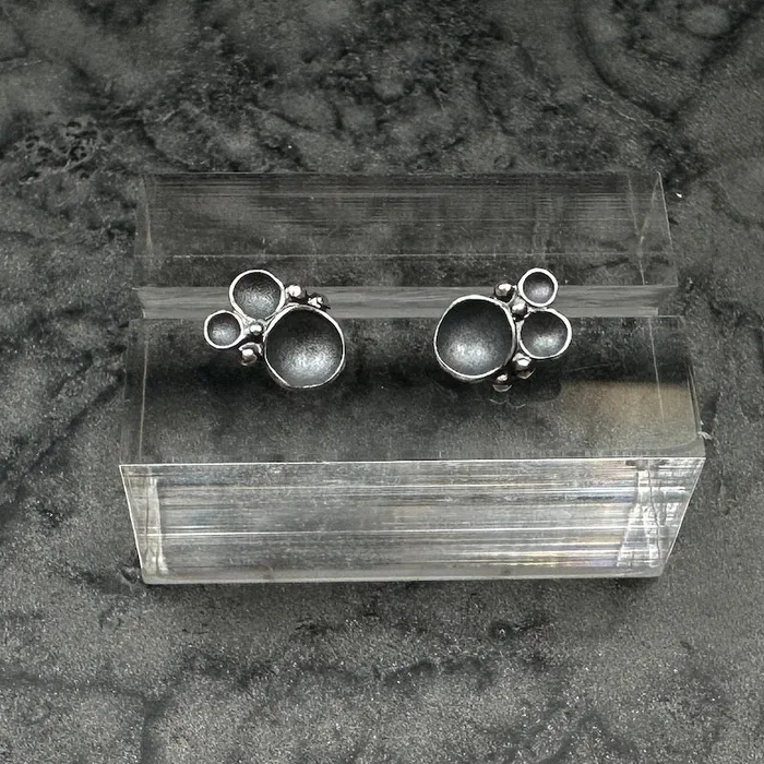 Earrings Sarah Richardson Jewelry Sea Foam Post Earrings in Dark Silver