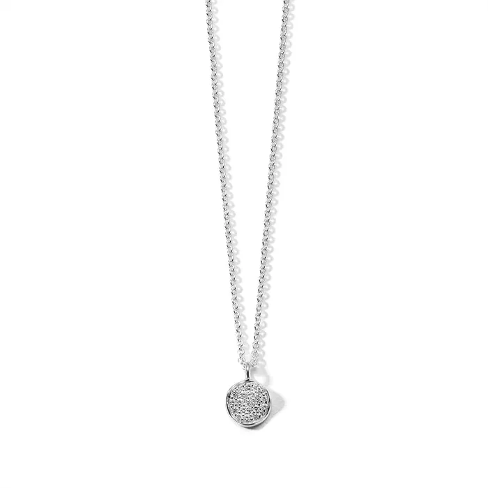Ippolita Sterling Silver Stardust Mini Flower Disc Pendant Necklace with Diamonds 1618 inch Ippolita Necklaces Ippolita Sterling Silver Stardust Mini Flower Disc Pendant Necklace with Diamonds 1618 inch Ippolita Necklaces