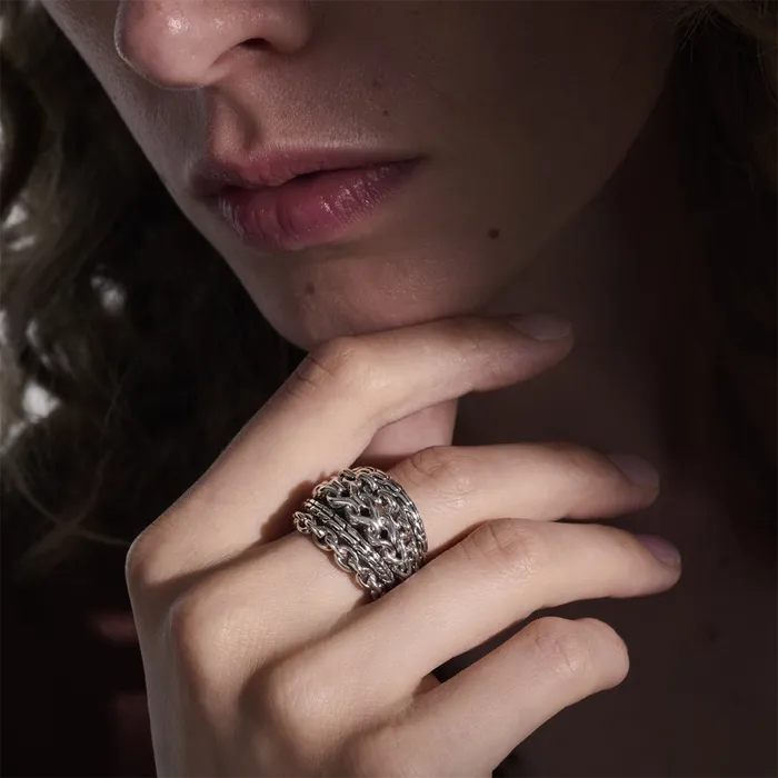 John Hardy Asli Classic Chain Sterling Silver Wide Link Ring John Hardy Rings John Hardy Asli Classic Chain Sterling Silver Wide Link Ring John Hardy Rings