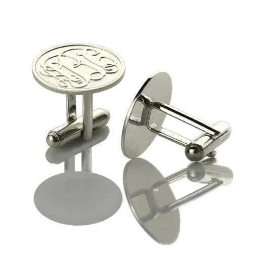 Necklaces Belbren Monogram Cufflinks Custom Engraved Mens Accessory 18k Gold Plated Sterling Silver