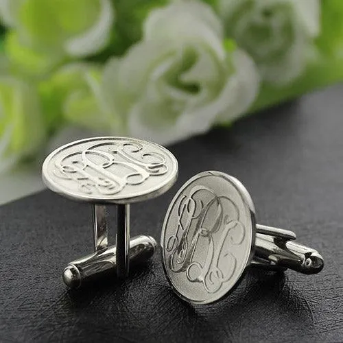 Necklaces Belbren Monogram Cufflinks Custom Engraved Mens Accessory 18k Gold Plated Sterling Silver