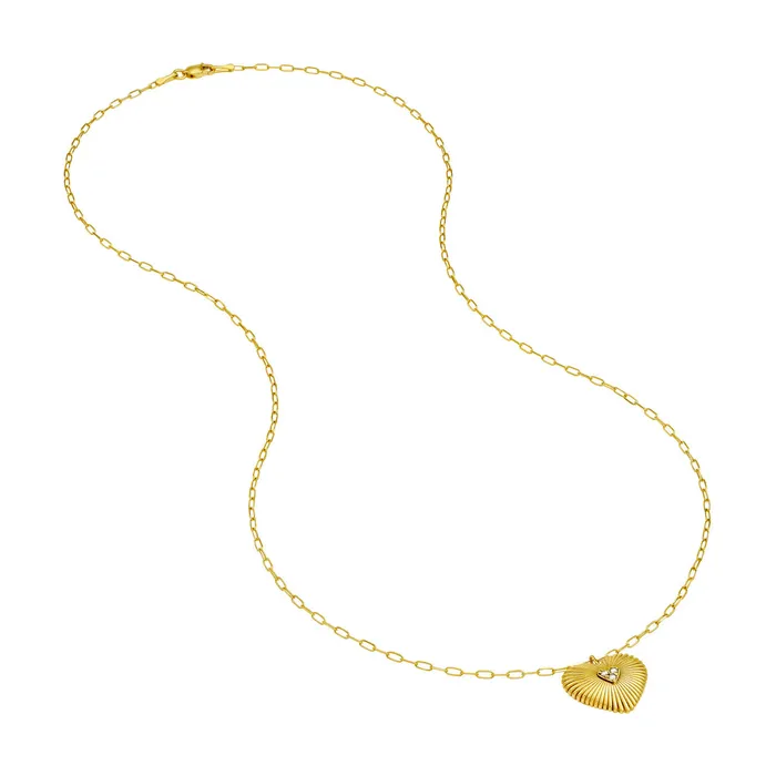 Necklaces Croghans Diamond 14K Yellow Gold Radiant Heart Pendant Necklace