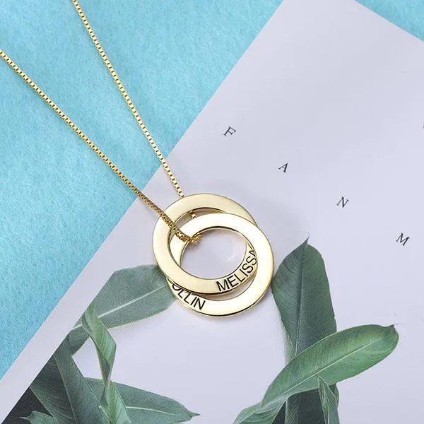 Necklaces Interlocking Circle Necklace Infinity Ring Necklace In Gold Mothers Day Gift Couples Necklace Interlocking Choker Necklace Belbren