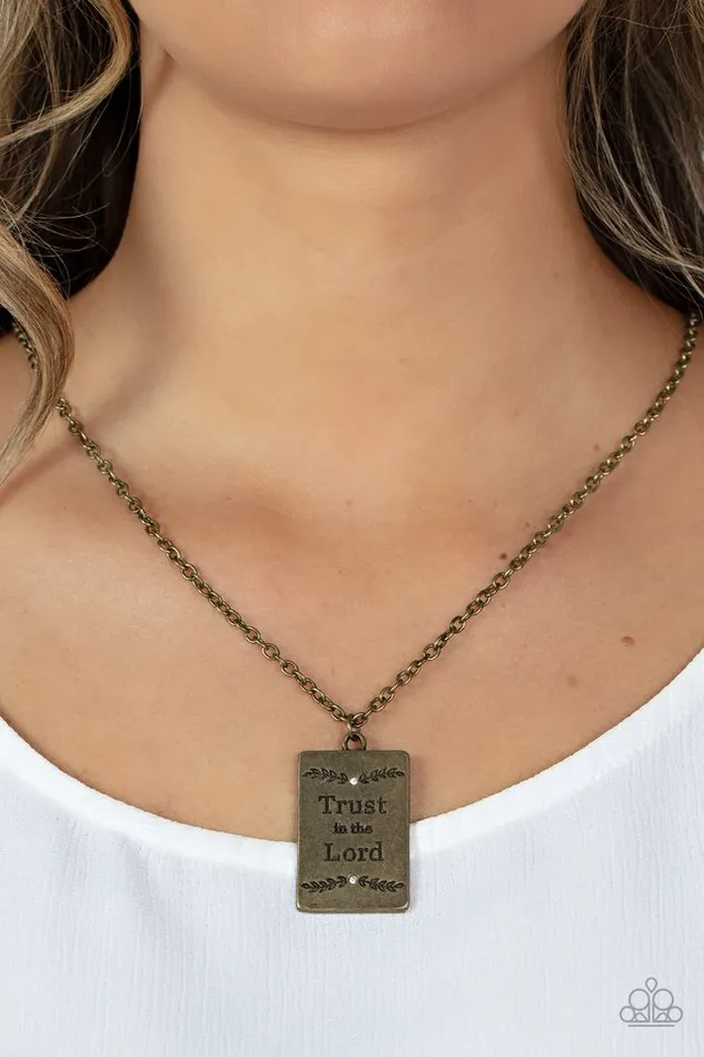 Necklaces Paparazzi Jewelry Paparazzi Necklace All About Trust Brass