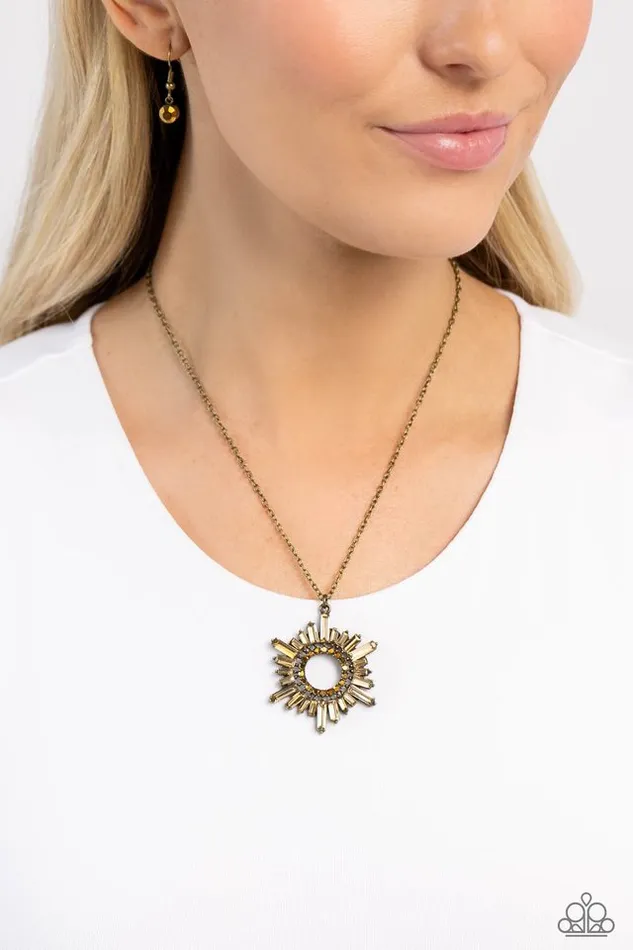 Necklaces Paparazzi Jewelry Paparazzi Necklace Enigmatic Edge Brass