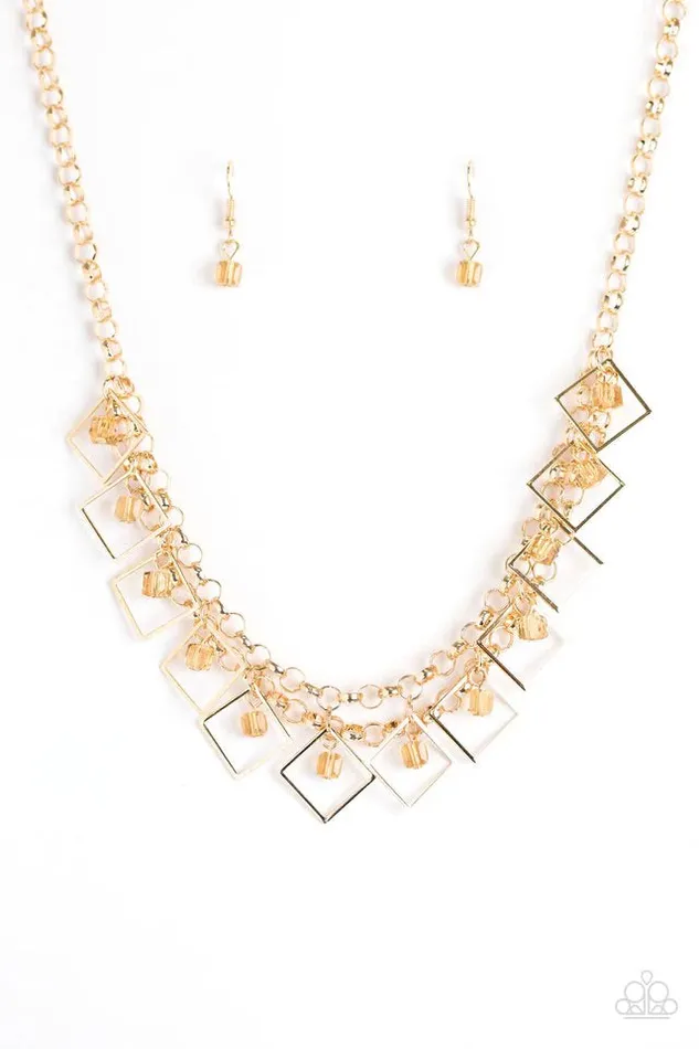Necklaces Paparazzi Jewelry Paparazzi Necklace GEO Down In History Gold