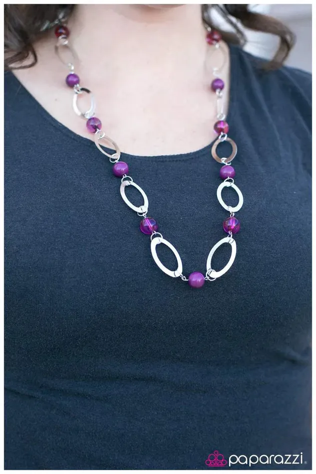 Necklaces Paparazzi Jewelry Paparazzi Necklace Leisurely Luminous Purple