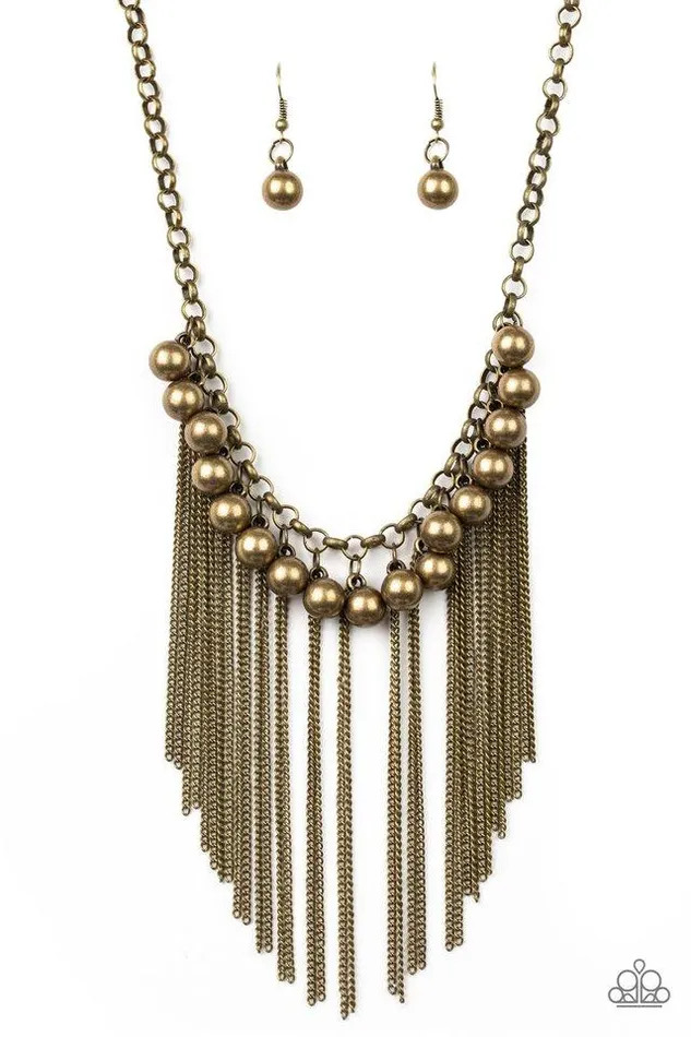 Necklaces Paparazzi Jewelry Paparazzi Necklace Powerhouse Prowl Brass