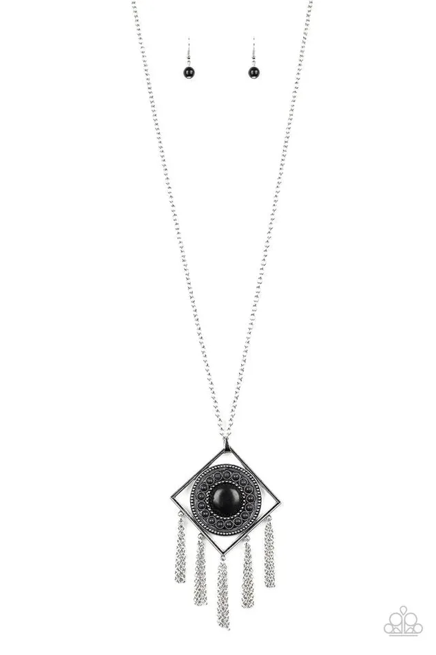Necklaces Paparazzi Jewelry Paparazzi Necklace Sandstone Solstice Black