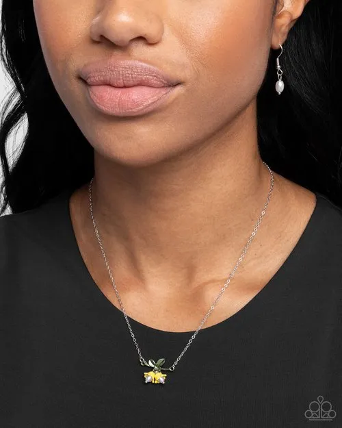 Necklaces Paparazzi Jewelry Paparazzi Necklace Tulip Drops Yellow