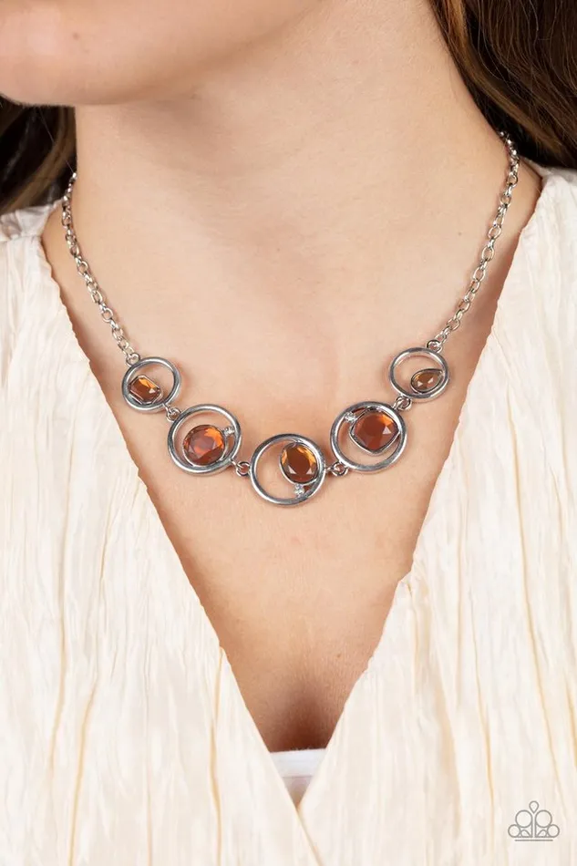 Necklaces Paparazzi Necklace Big Night Out Brown Paparazzi Jewelry