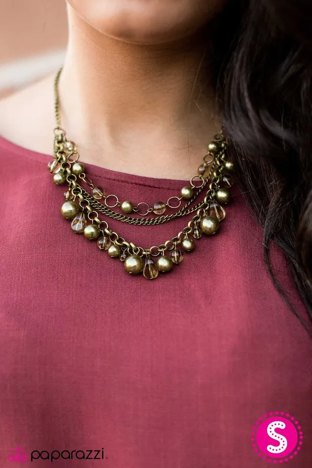 Necklaces Paparazzi Necklace Diva Dramatics Brass Paparazzi Jewelry