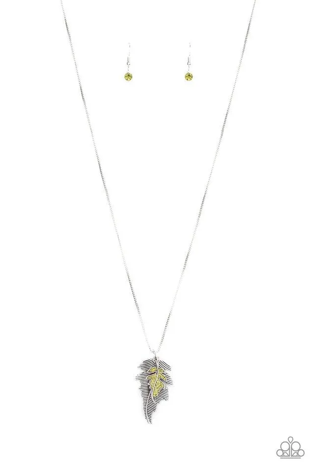 Necklaces Paparazzi Necklace Enchanted Meadow Green Paparazzi Jewelry