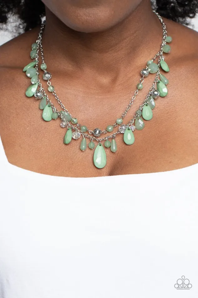 Necklaces Paparazzi Necklace Flirty Flood Green Paparazzi Jewelry