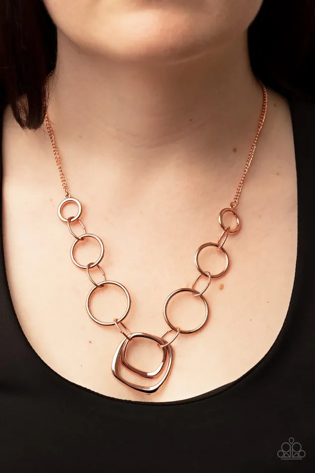 Necklaces Paparazzi Necklace Linked Up Luminosity Copper Paparazzi Jewelry